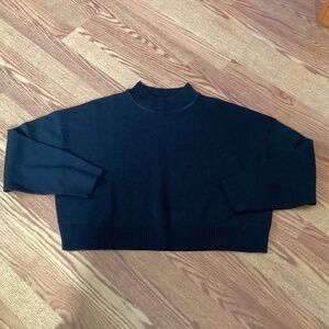 Divided H&M Black Mock Neck  Pullover Cropped Sweater Size XL